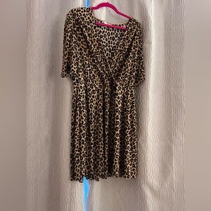 ASOS Animal Print Pleated Dress